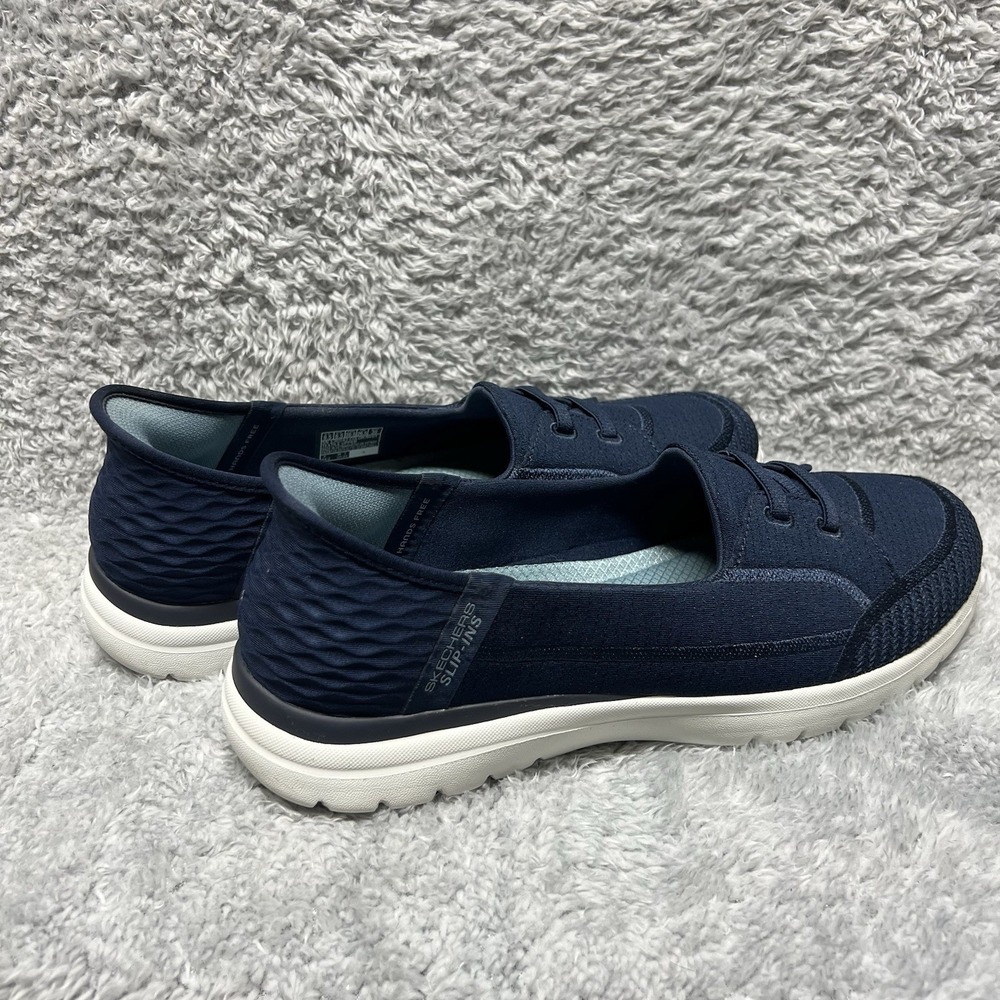 Skechers Slip Ins On The Go Flex Top Notch Shoes 9.5 Navy Blue Handsfree Comfort - Picture 3 of 10